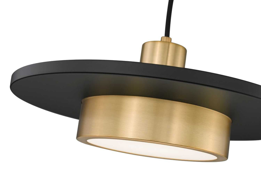 Ludo LED Pendant in Matte Black + Modern Gold Z-Lite Canada