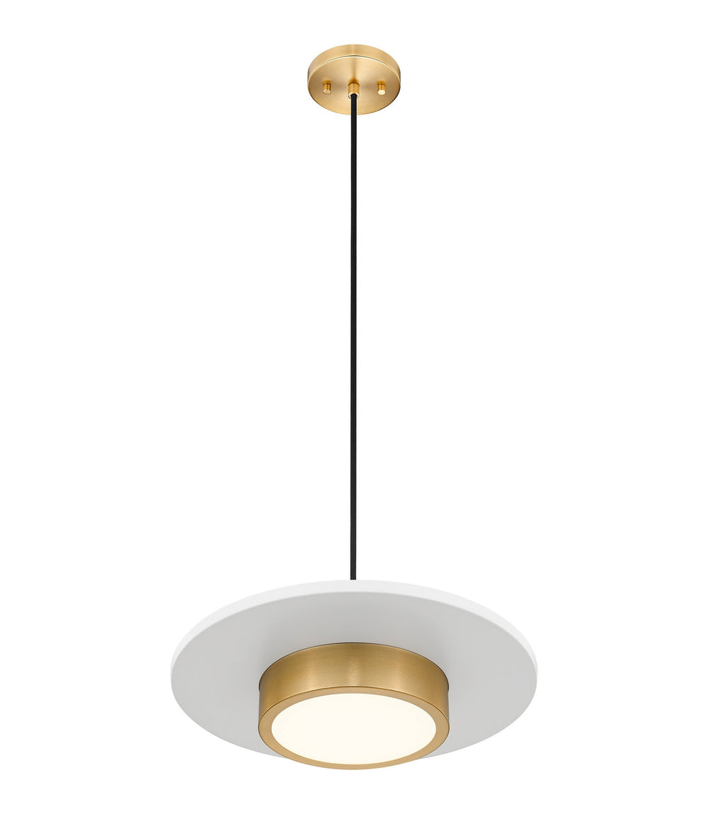 Ludo LED Pendant in Matte White + Modern Gold Z-Lite Canada