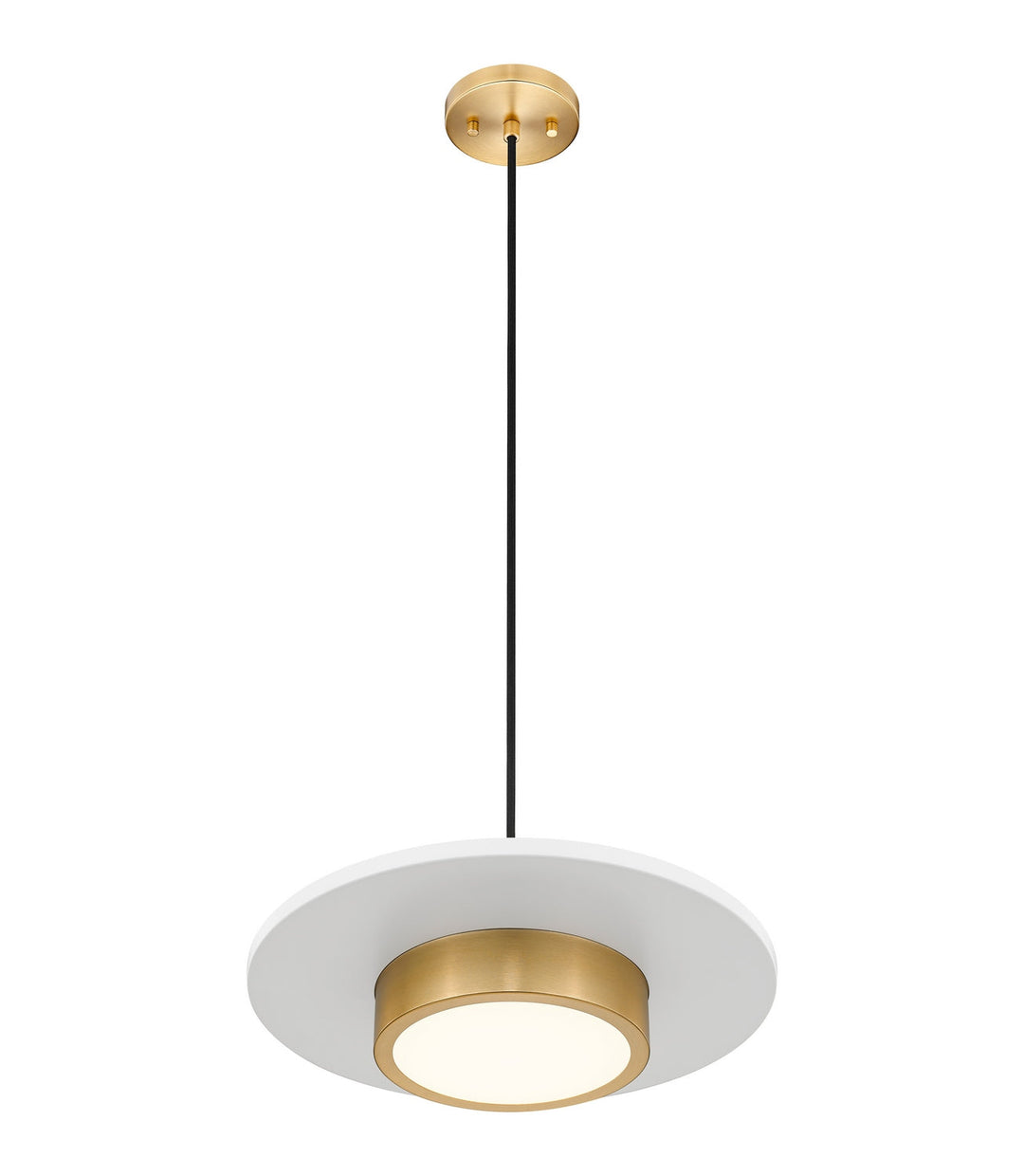 Ludo LED Pendant in Matte White + Modern Gold Z-Lite Canada