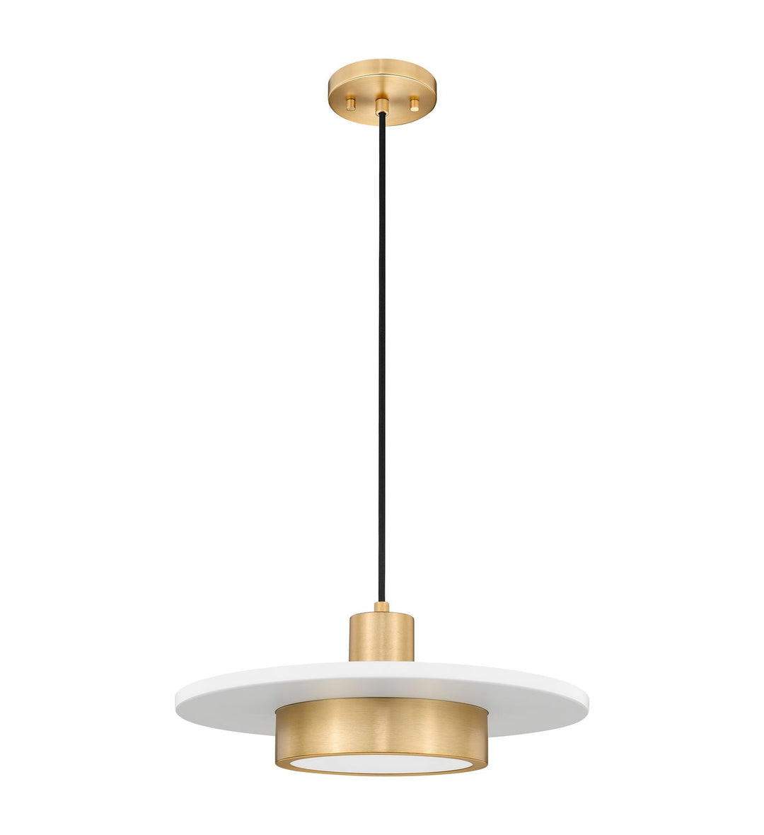 Ludo LED Pendant in Matte White + Modern Gold Z-Lite Canada