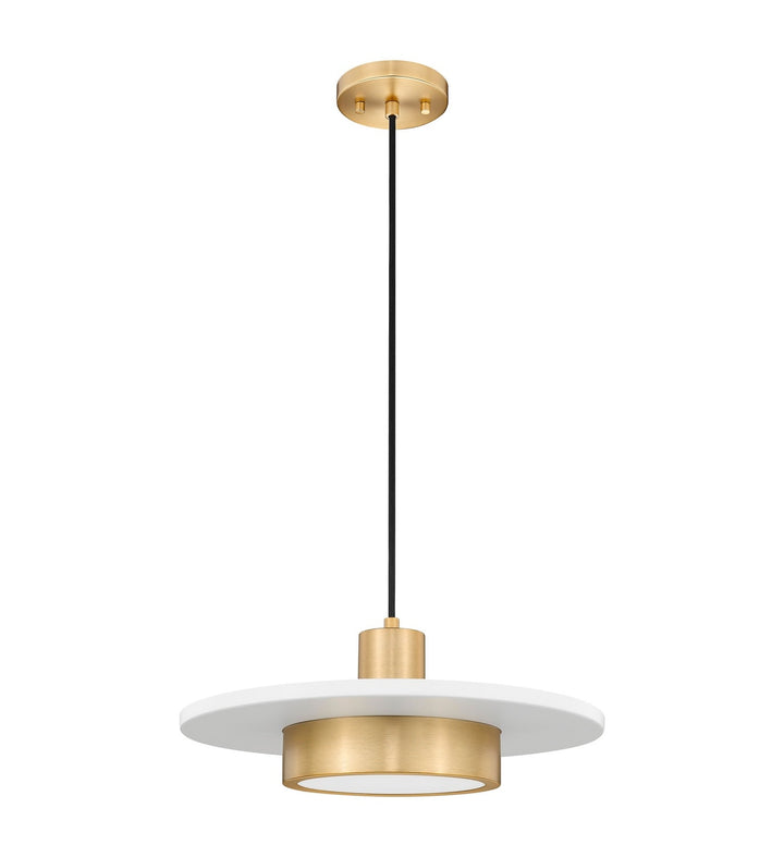 Ludo LED Pendant in Matte White + Modern Gold Z-Lite Canada