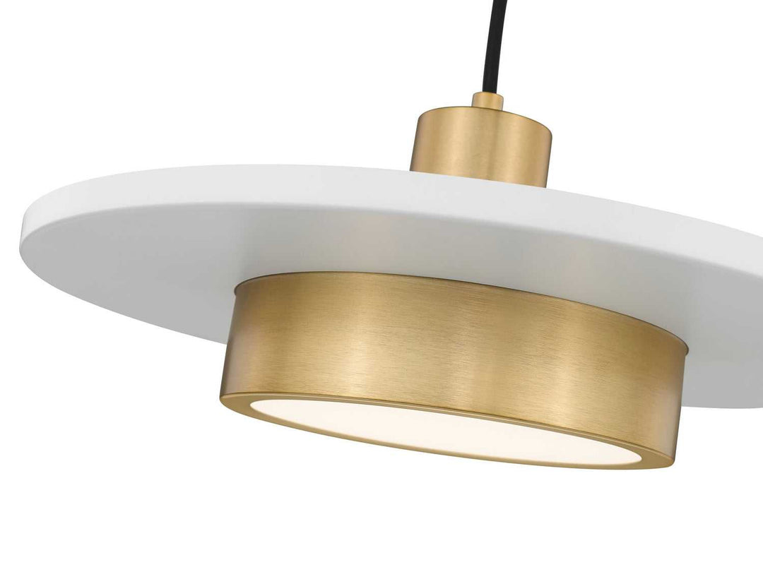 Ludo LED Pendant in Matte White + Modern Gold Z-Lite Canada