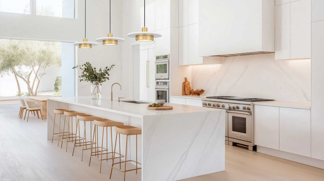 Ludo LED Pendant in Matte White + Modern Gold Z-Lite Canada