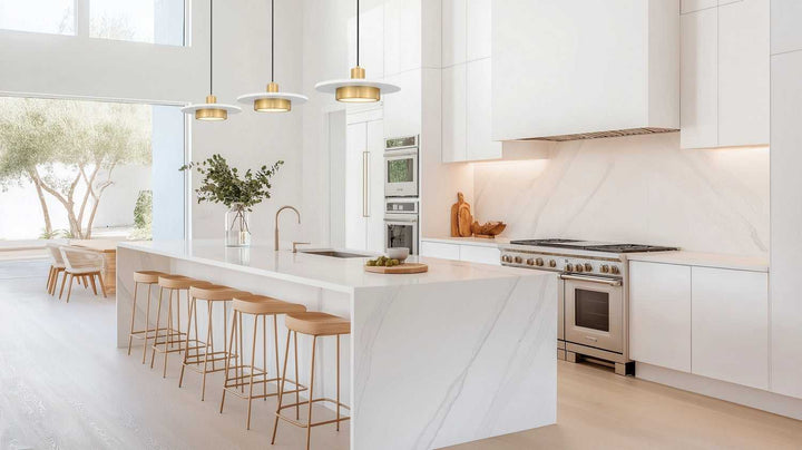 Ludo LED Pendant in Matte White + Modern Gold Z-Lite Canada