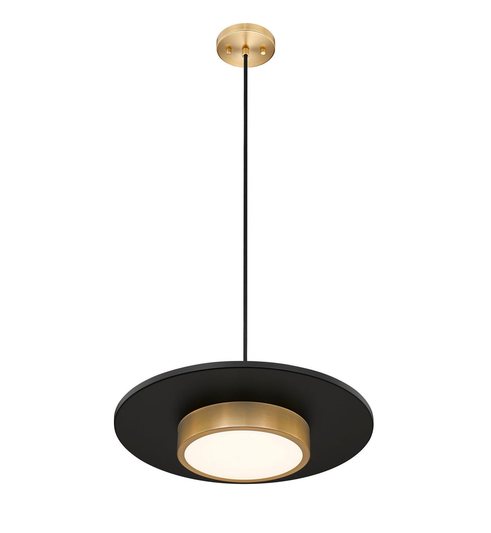 Ludo LED Pendant in Matte Black + Modern Gold Z-Lite Canada