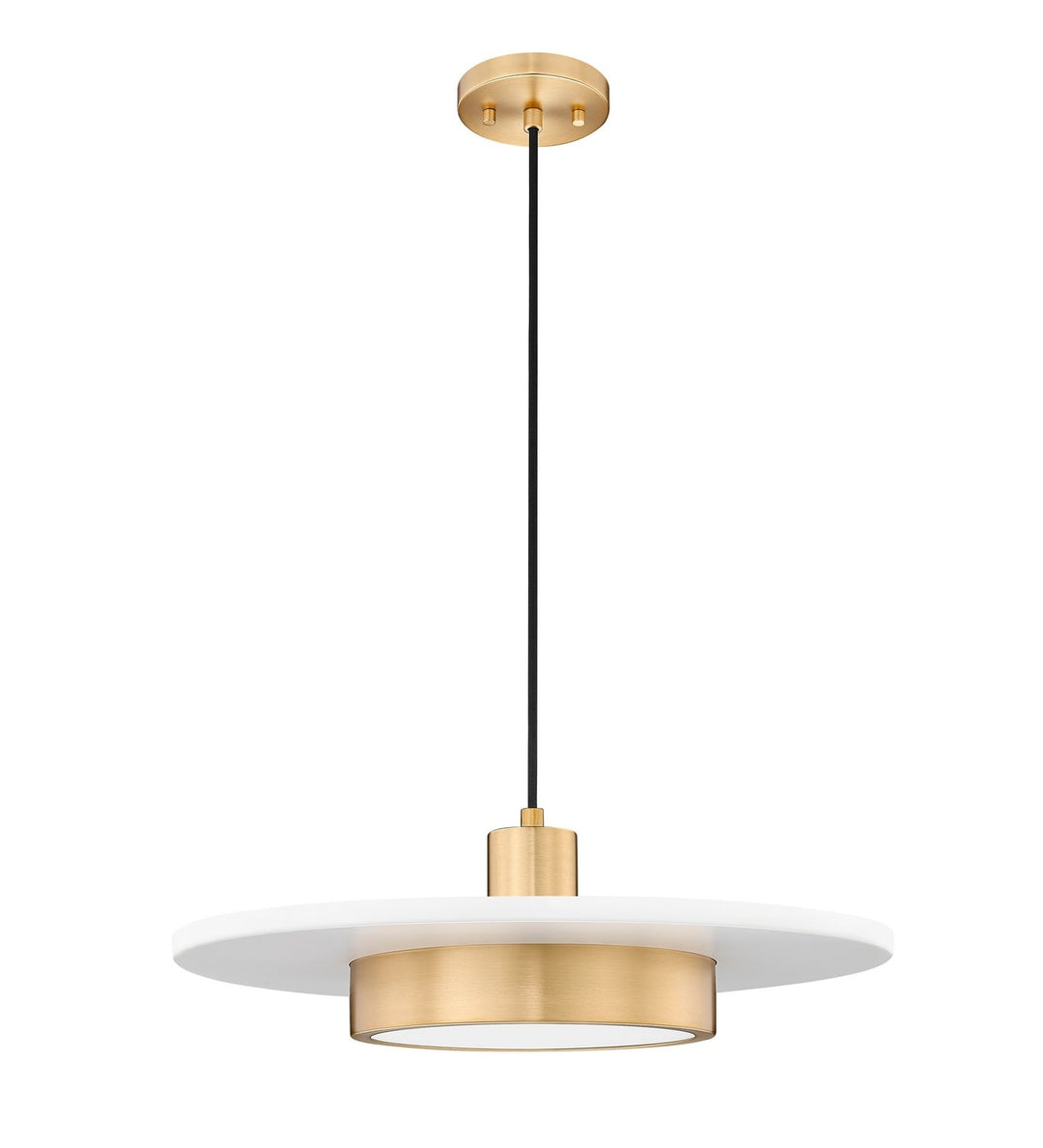 Ludo LED Pendant in Matte White + Modern Gold Z-Lite Canada