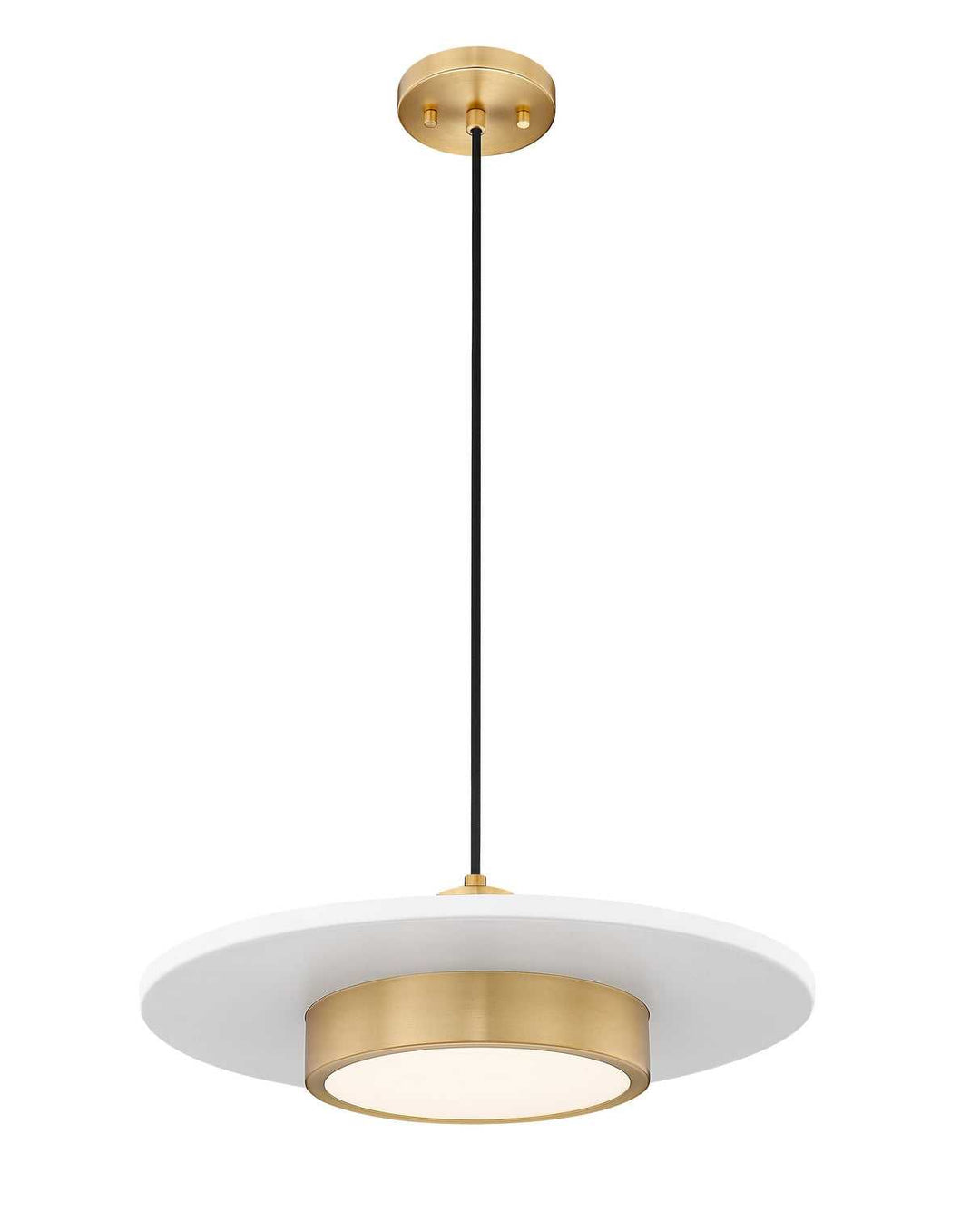 Ludo LED Pendant in Matte White + Modern Gold Z-Lite Canada
