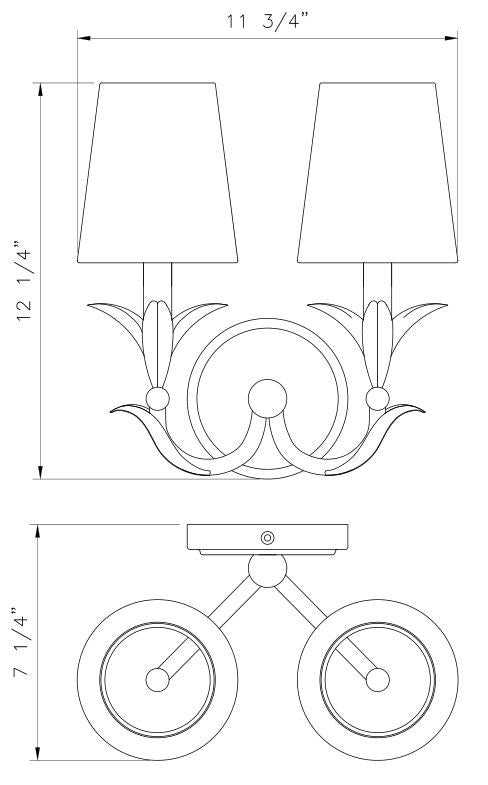 Aslin Two Light Wall Sconce in Gold Leaf Z-Lite Canada