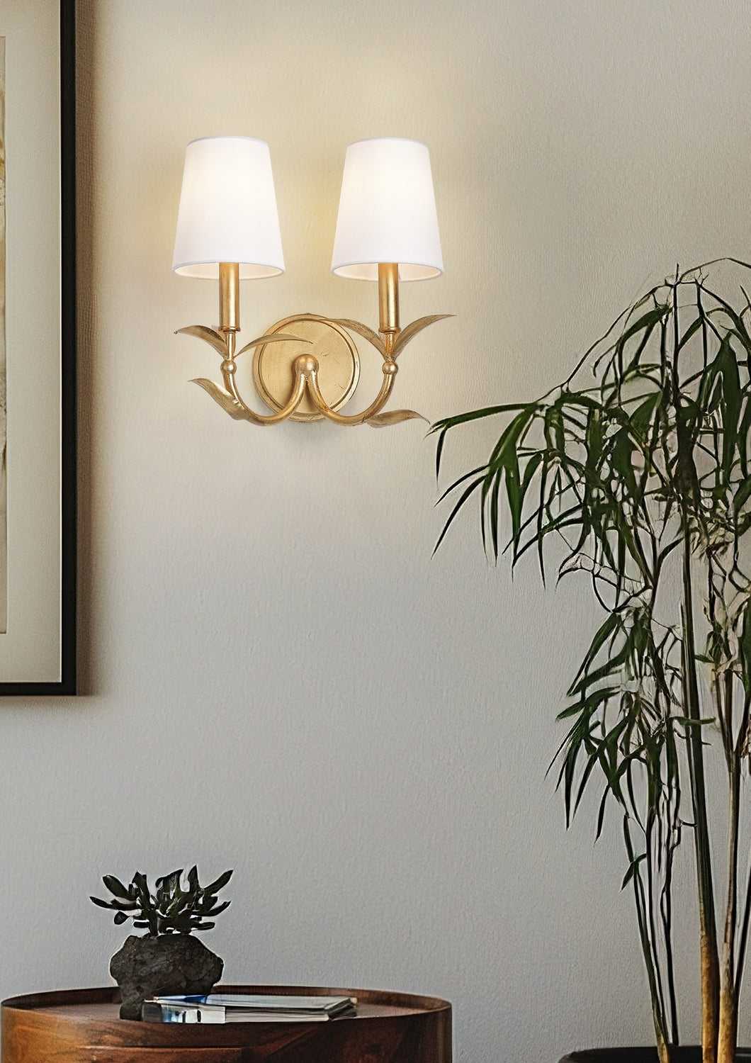 Aslin Two Light Wall Sconce in Gold Leaf Z-Lite Canada