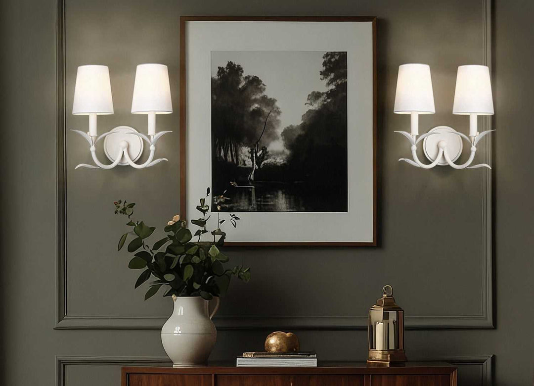 Aslin Two Light Wall Sconce in Textured White Z-Lite Canada