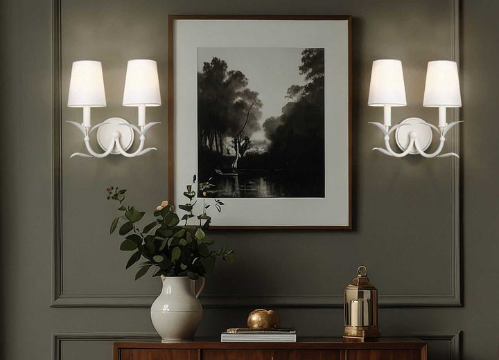 Aslin Two Light Wall Sconce in Textured White Z-Lite Canada