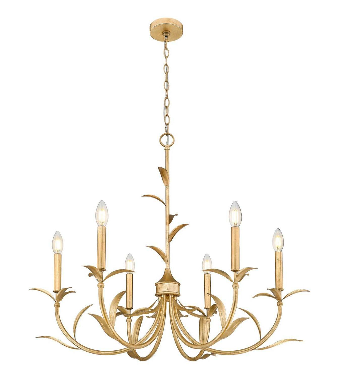Aslin Six Light Chandelier in Gold Leaf Z-Lite Canada
