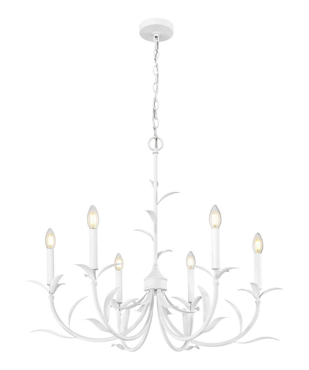 Aslin Six Light Chandelier in Textured White Z-Lite Canada