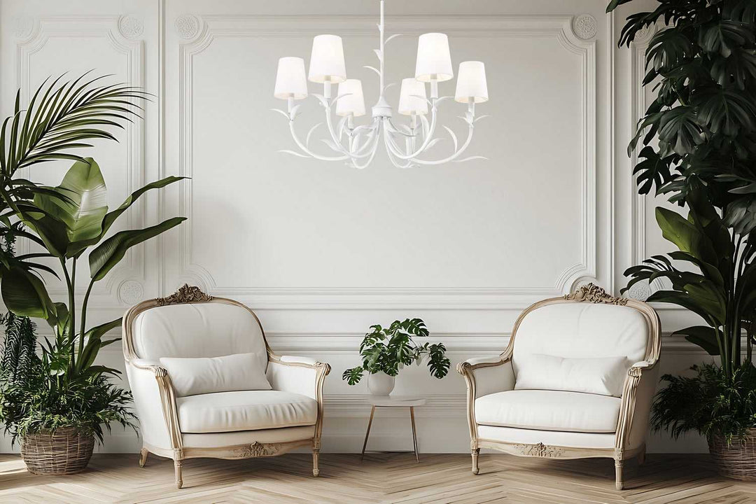 Aslin Six Light Chandelier in Textured White Z-Lite Canada