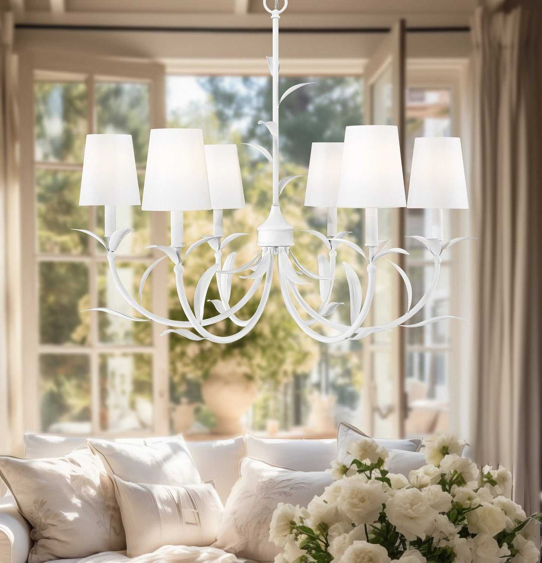 Aslin Six Light Chandelier in Textured White Z-Lite Canada