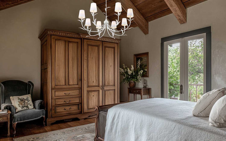 Aslin Eight Light Chandelier in Textured White Z-Lite Canada