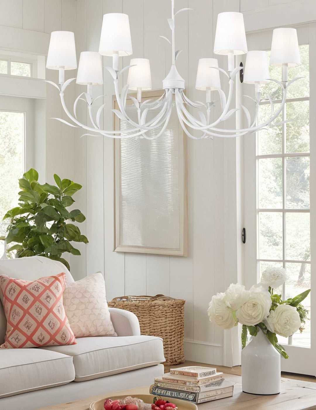 Aslin Eight Light Chandelier in Textured White Z-Lite Canada