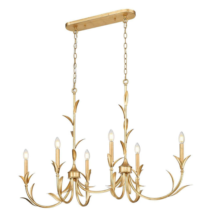 Aslin Six Light Linear Chandelier in Gold Leaf Z-Lite Canada
