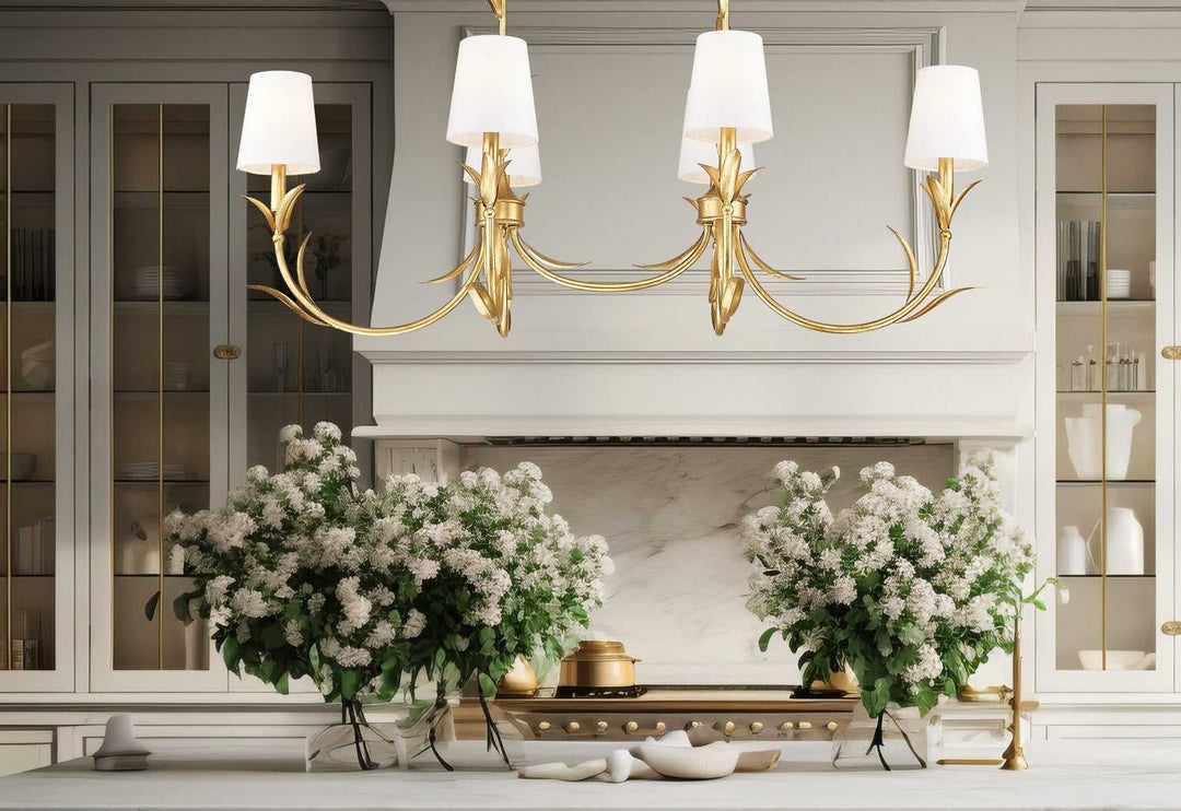 Aslin Six Light Linear Chandelier in Gold Leaf Z-Lite Canada