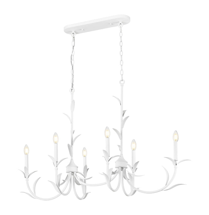 Aslin Six Light Linear Chandelier in Textured White Z-Lite Canada