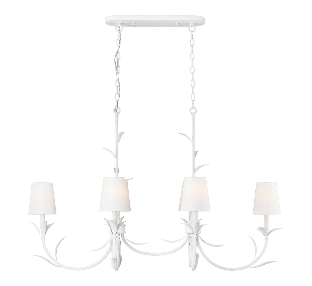 Aslin Six Light Linear Chandelier in Textured White Z-Lite Canada