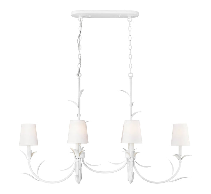 Aslin Six Light Linear Chandelier in Textured White Z-Lite Canada