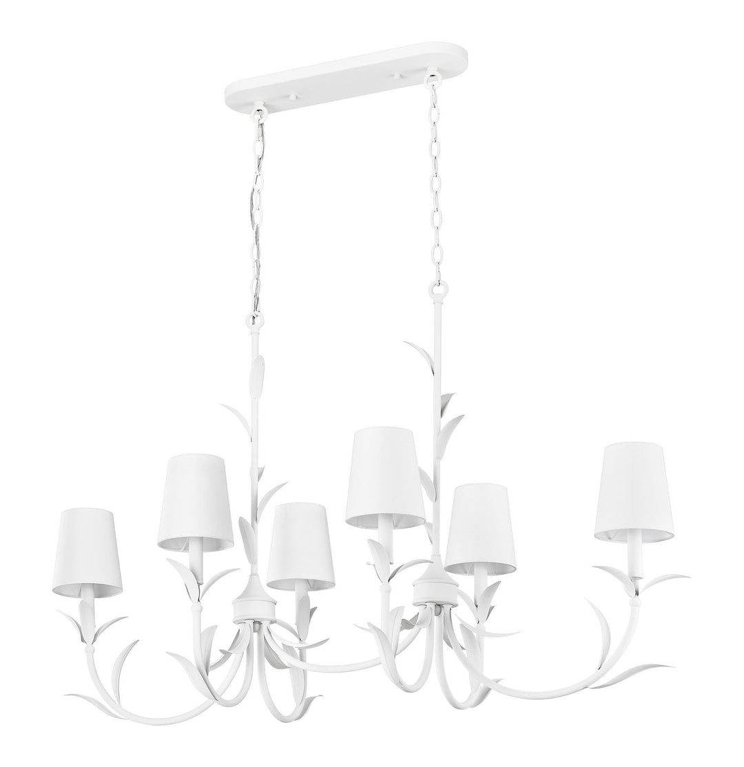 Aslin Six Light Linear Chandelier in Textured White Z-Lite Canada
