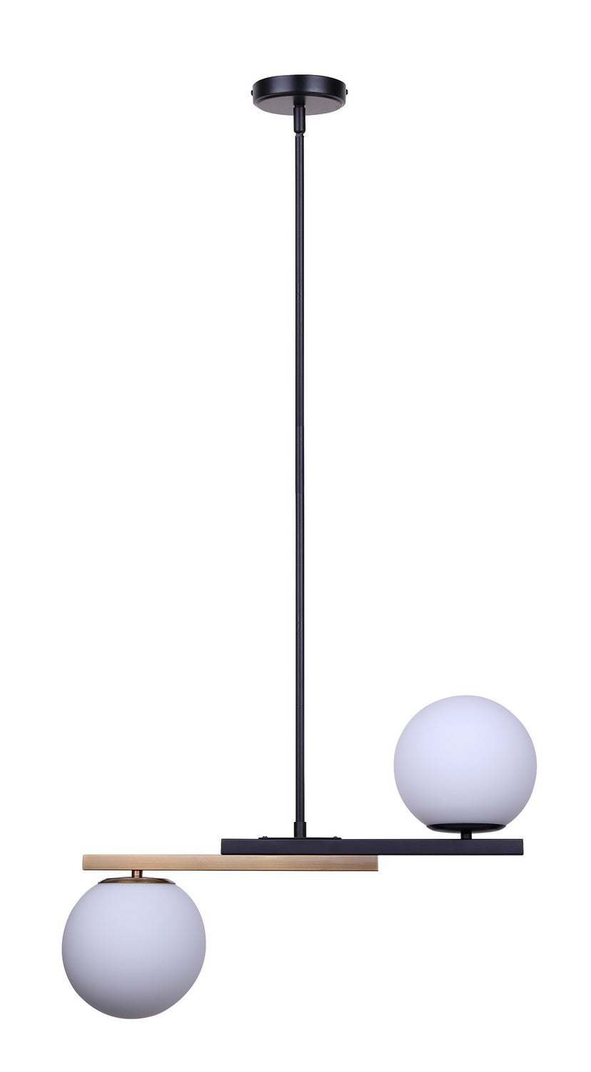 Lumi Two Light Pendant in Matte Black Canarm Canada