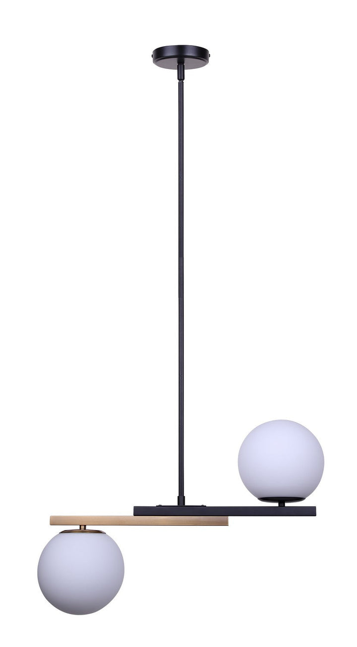 Lumi Two Light Pendant in Matte Black Canarm Canada