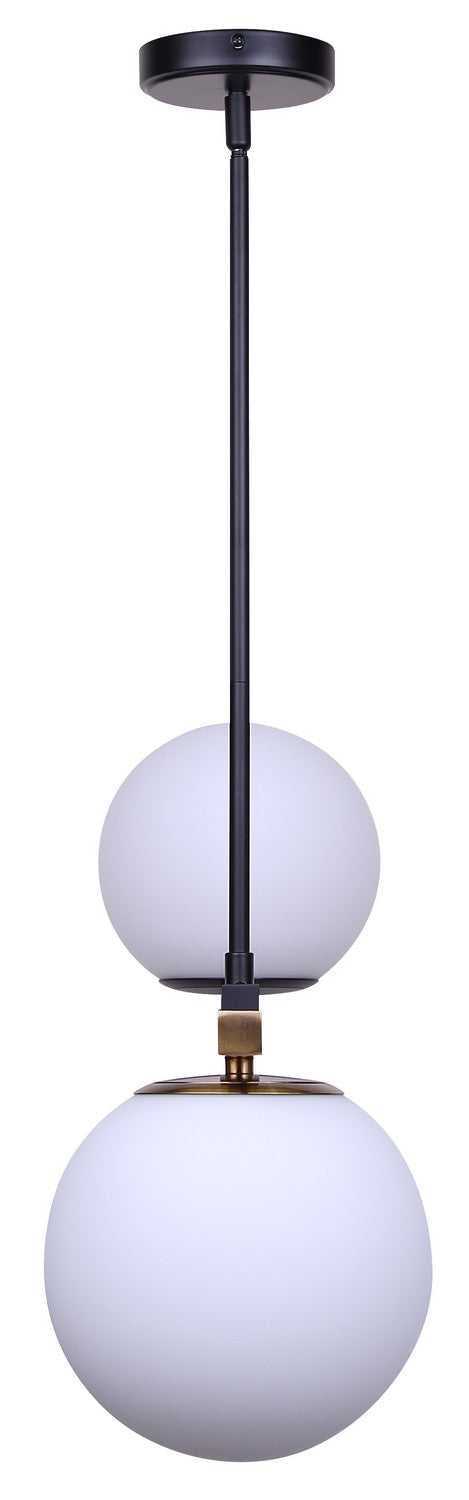 Lumi Two Light Pendant in Matte Black Canarm Canada