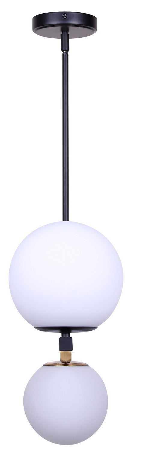 Lumi Two Light Pendant in Matte Black Canarm Canada