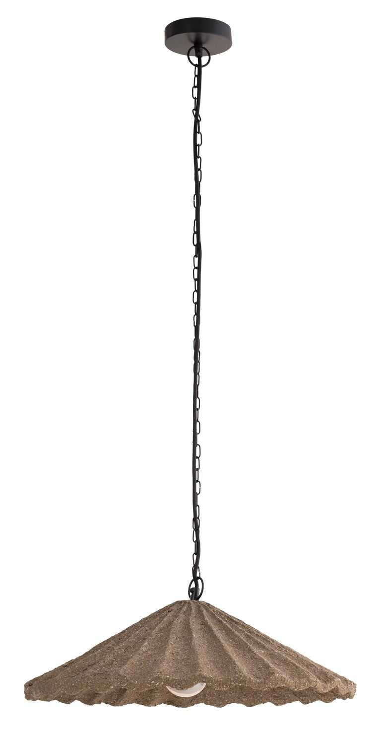 Rome One Light Pendant in Cement And Natural Fibres Canarm Canada