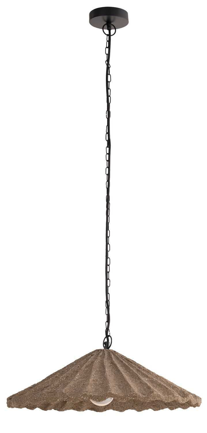 Rome One Light Pendant in Cement And Natural Fibres Canarm Canada