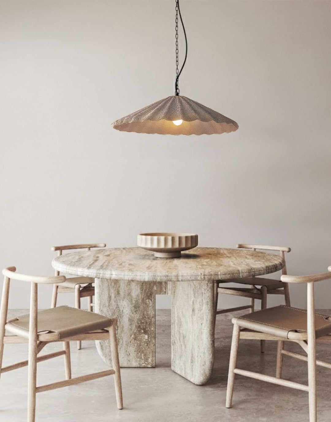 Rome One Light Pendant in Cement And Natural Fibres Canarm Canada