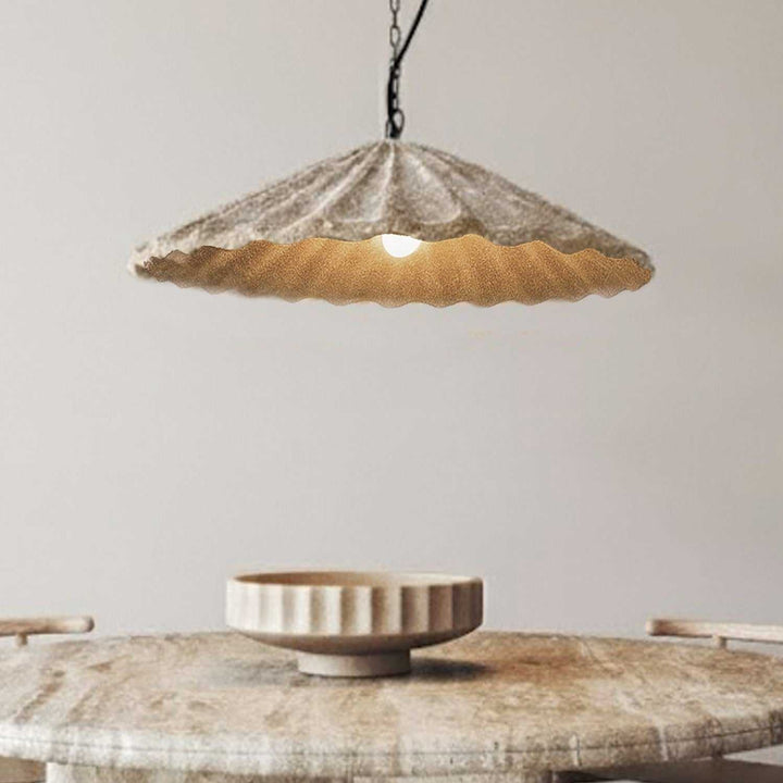 Rome One Light Pendant in Cement And Natural Fibres Canarm Canada