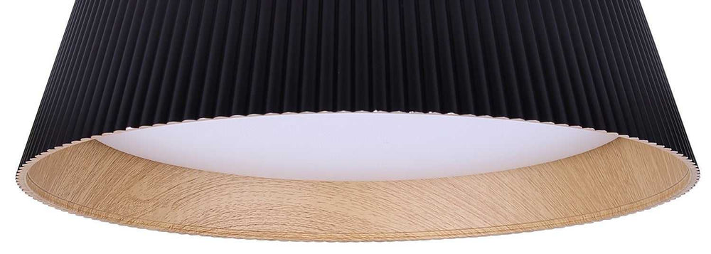 Mira LED Flush Mount in Matte Black & Faux Wood Canarm Canada
