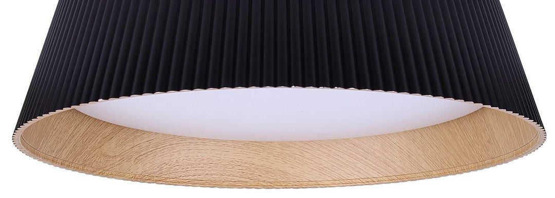 Mira LED Flush Mount in Matte Black & Faux Wood Canarm Canada