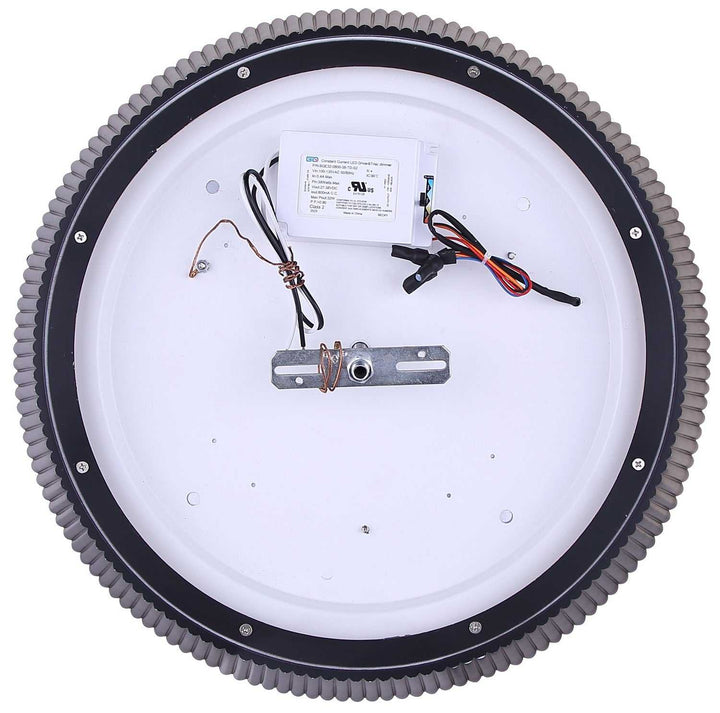Mira LED Flush Mount in Matte Black & Faux Wood Canarm Canada