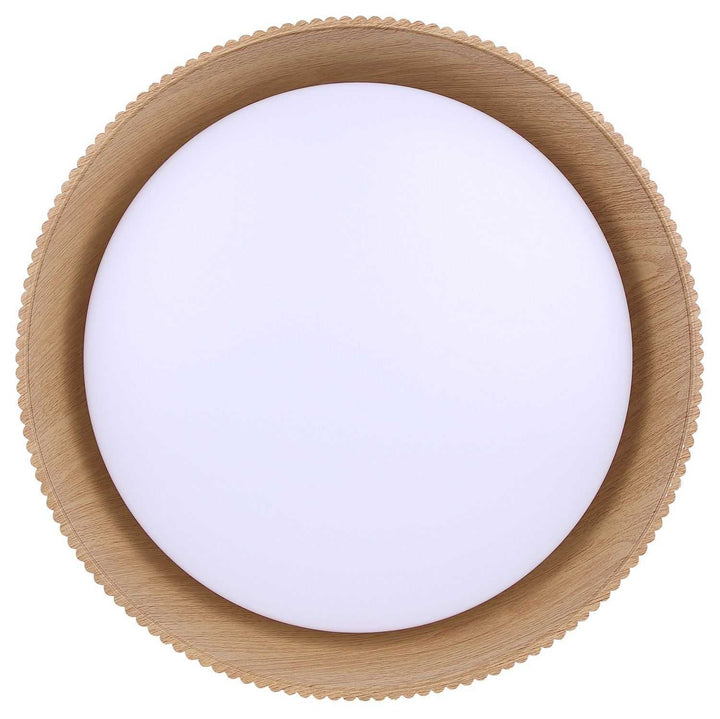 Mira LED Flush Mount in Matte Black & Faux Wood Canarm Canada