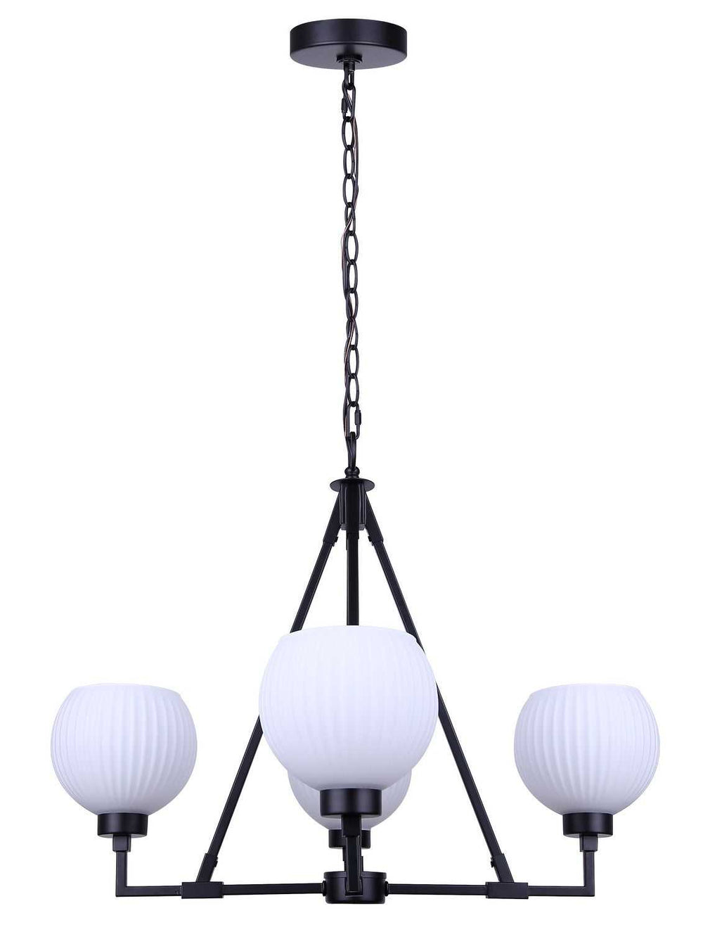 Nella Four Light Chandelier in Matte Black Canarm Canada
