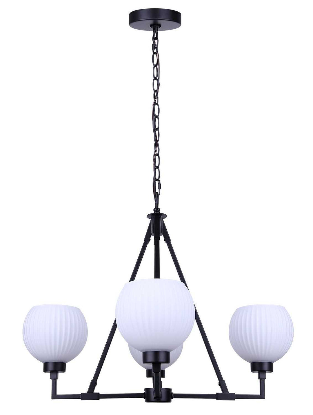 Nella Four Light Chandelier in Matte Black Canarm Canada