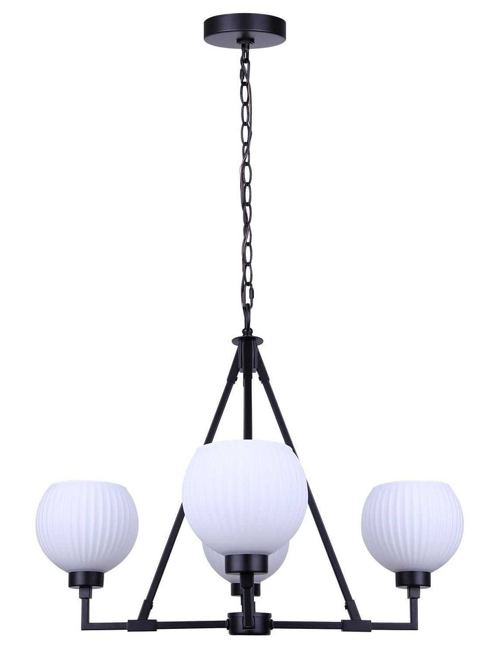 Nella Four Light Chandelier in Matte Black Canarm Canada