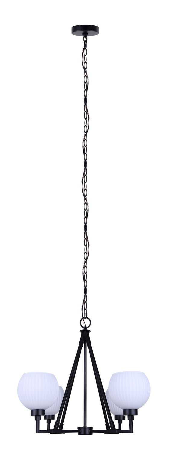 Nella Four Light Chandelier in Matte Black Canarm Canada