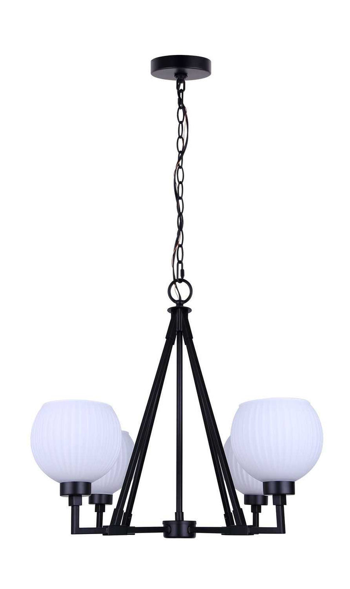 Nella Four Light Chandelier in Matte Black Canarm Canada
