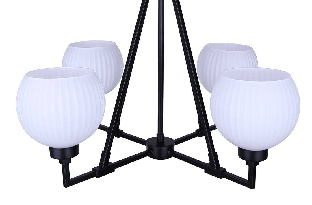 Nella Four Light Chandelier in Matte Black Canarm Canada