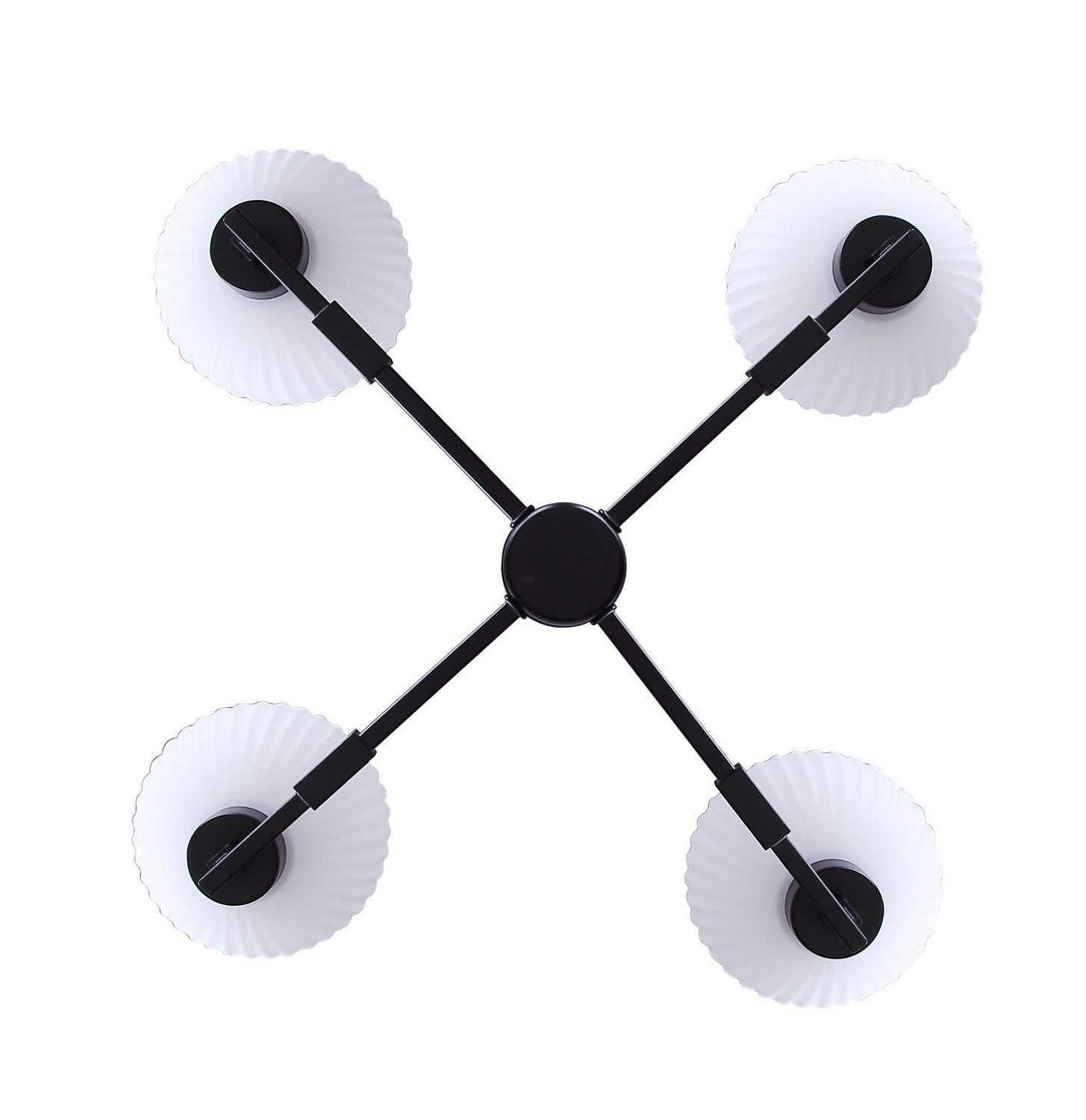 Nella Four Light Chandelier in Matte Black Canarm Canada