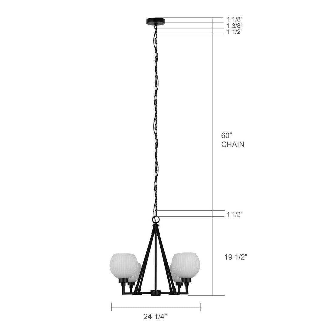 Nella Four Light Chandelier in Matte Black Canarm Canada