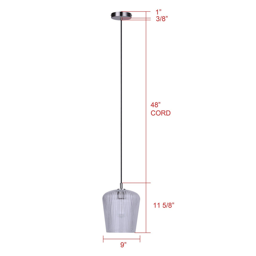 Leandro One Light Pendant in Brushed Nickel Canarm Canada