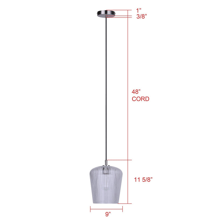 Leandro One Light Pendant in Brushed Nickel Canarm Canada