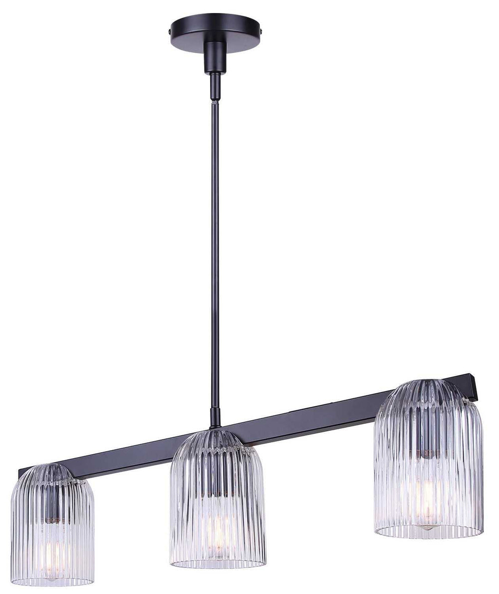 Renzo Three Light Chandelier in Matte Black Canarm Canada
